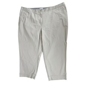 J Jill Live-In Chino Pants Size 24 (42x24) Beige Cotton Stretch Crop High Rise